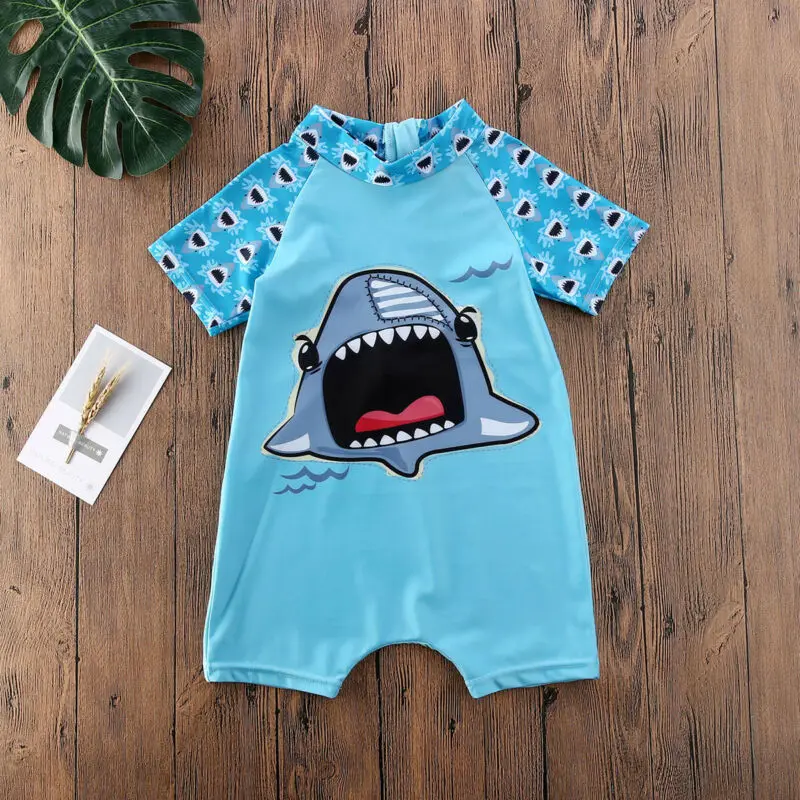 2020 модный трендовый цельный купальник для маленьких мальчиков Милый Летний