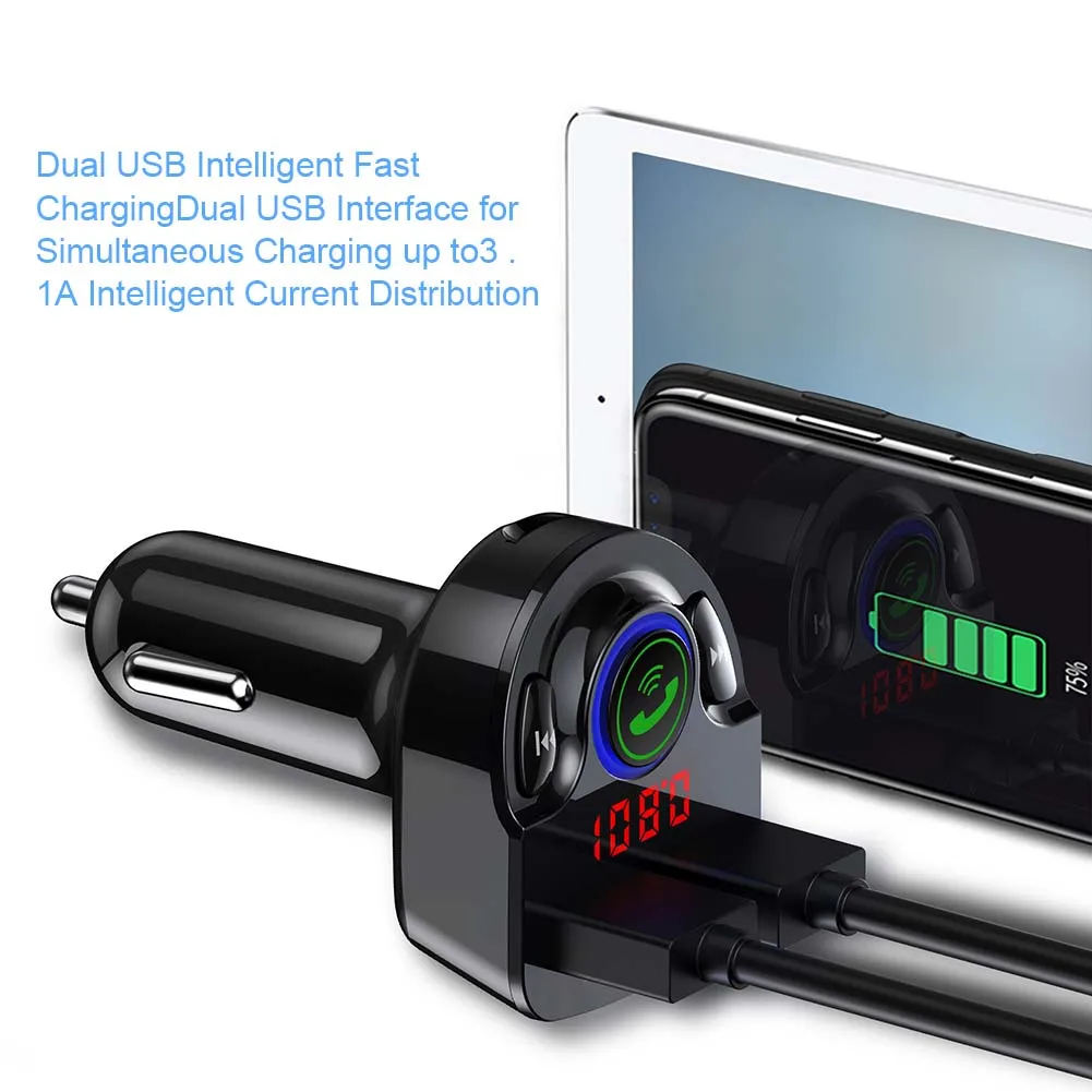 

G32 Multifunctional Car Charger Bluetooth 5.0 MP3 Music Player FM Transmitter