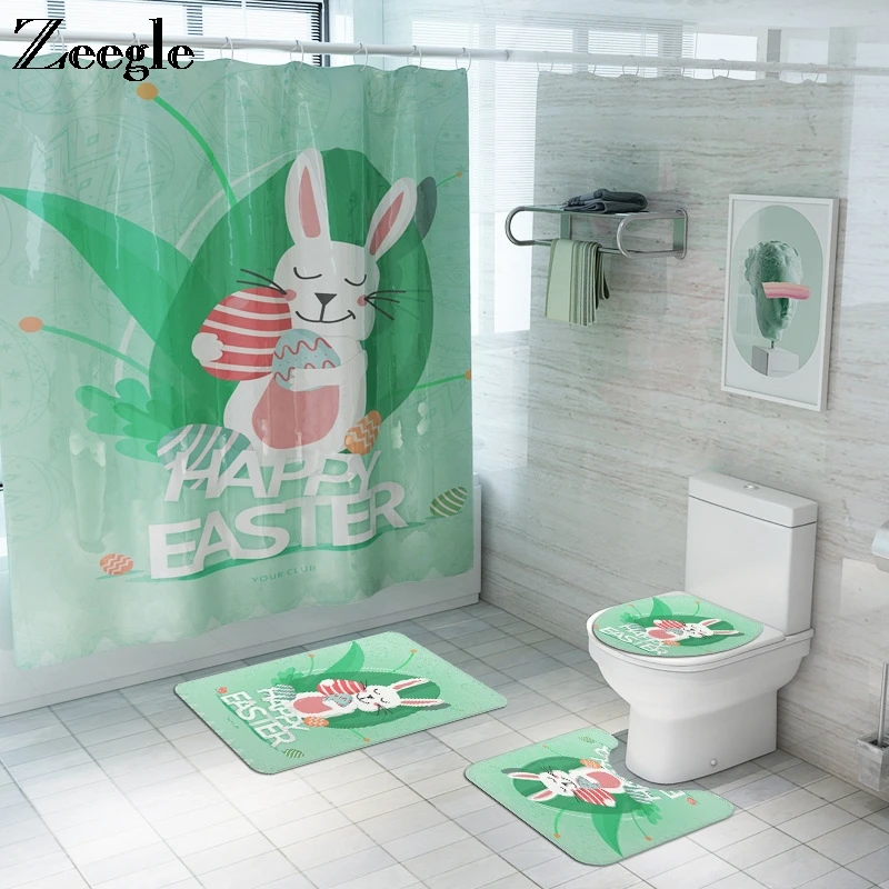 

Набор ковриков для ванной, занавеска для душа с крючками, Противоскользящий коврик для ванной комнаты, коврик для душа, водонепроницаемая з...