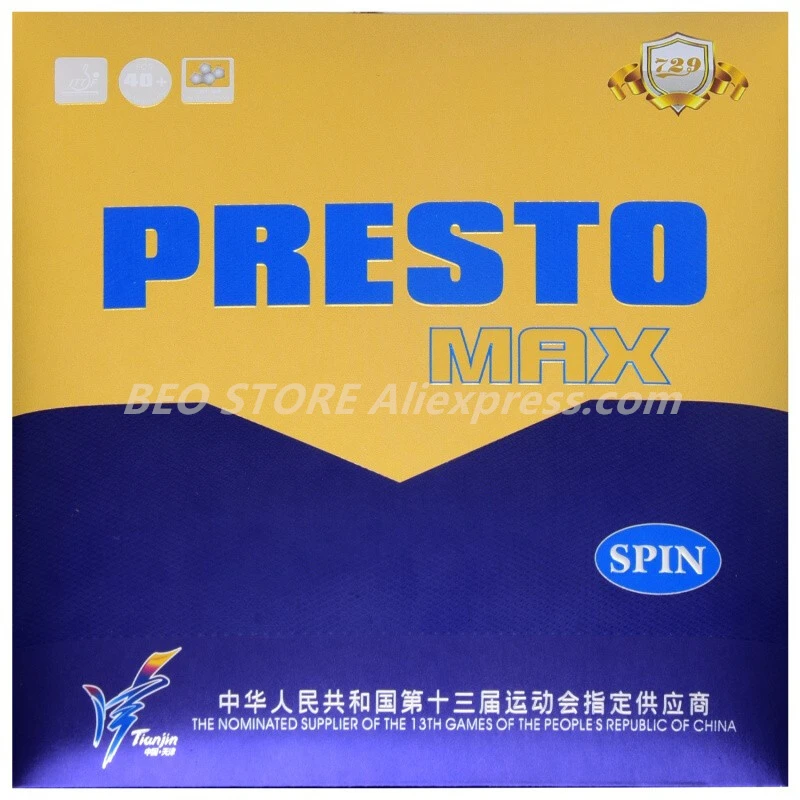 Дружба 729 PRESTO Максимальная скорость вращения Настольный теннис Резина не липкий