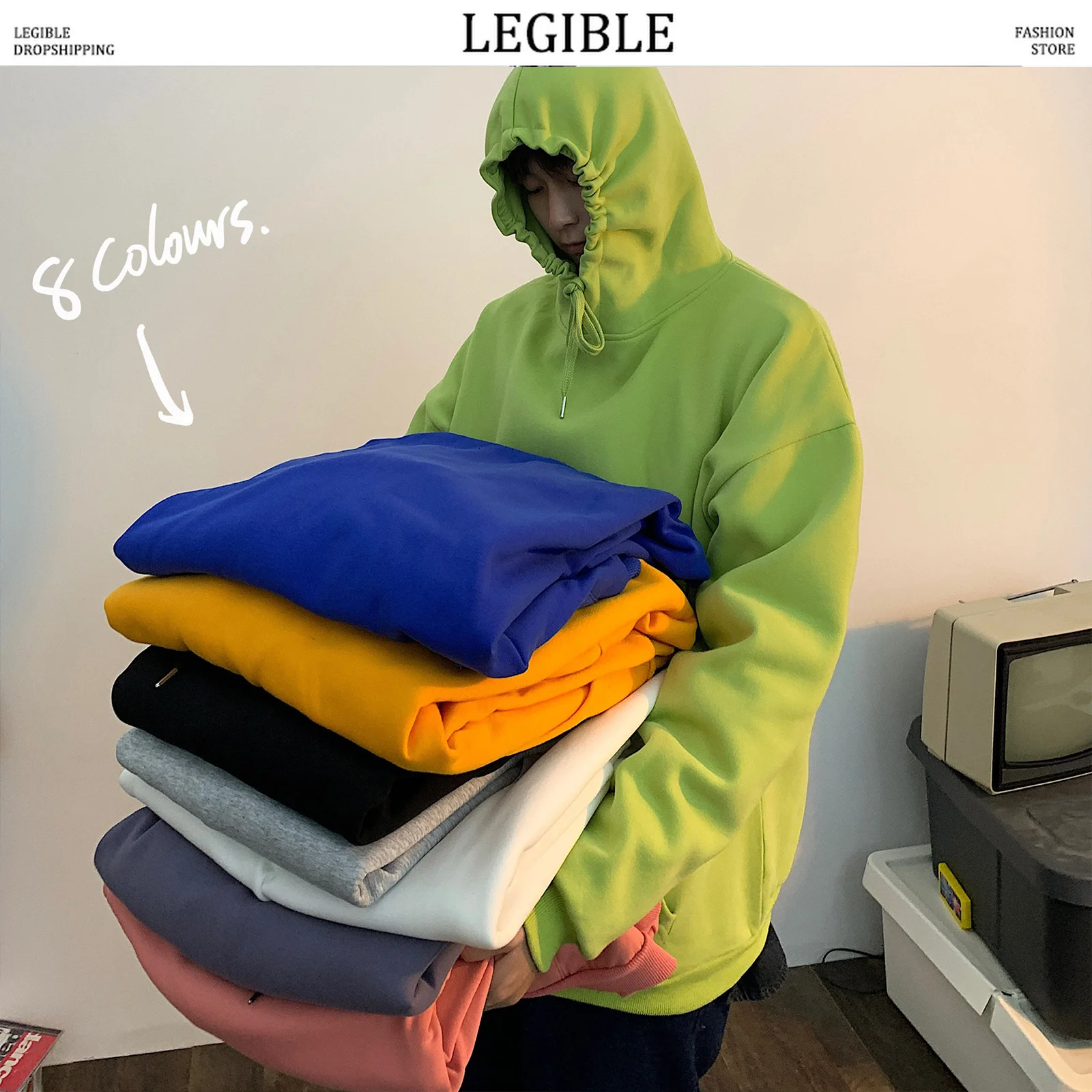 

Spring Men Autumn Hoodies Mens Hooded Loose Sweatshirts Mens Korean Solid Hoodies Male Clothes