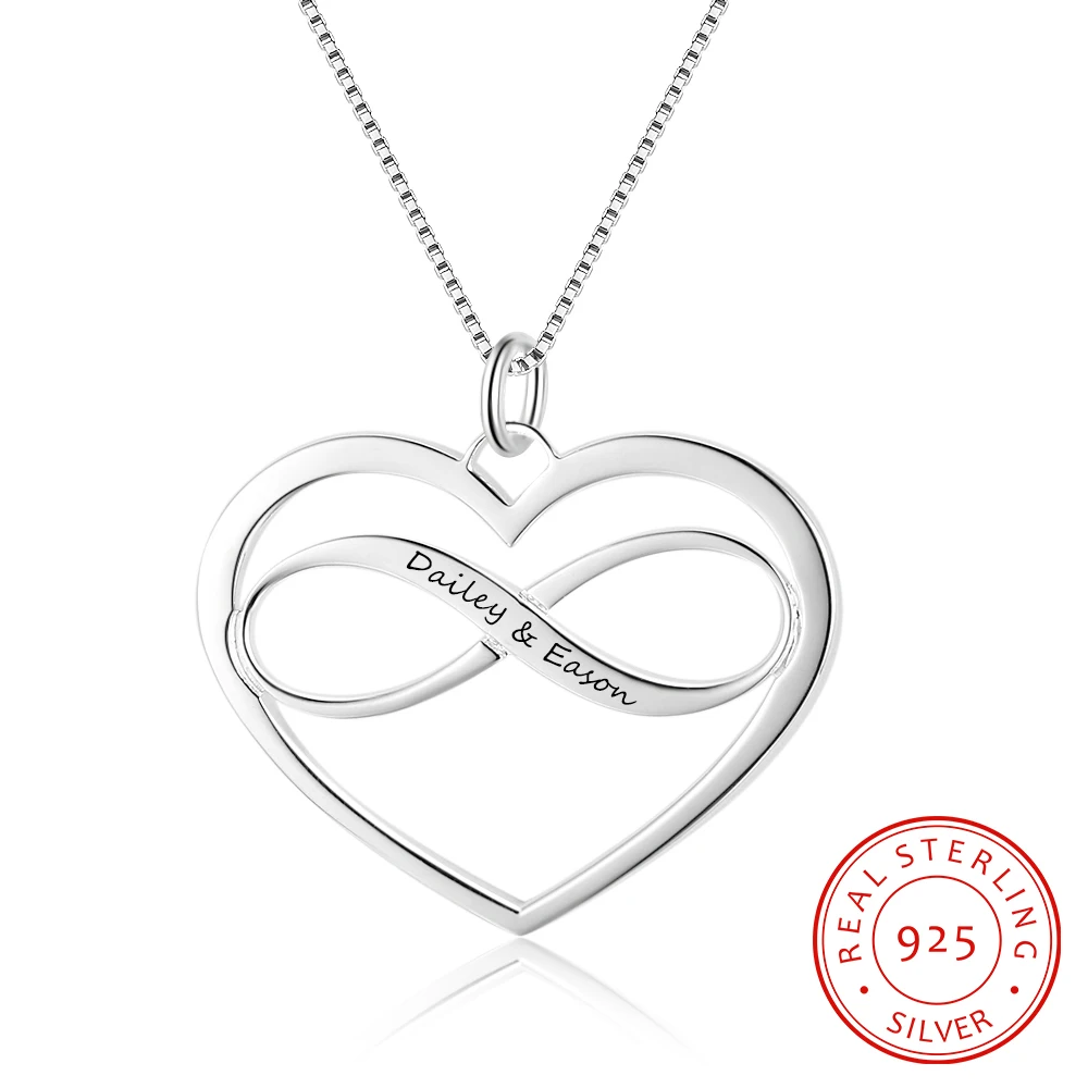 Ожерелье из серебра 925 пробы с подвеской в виде сердца|Индивидуальные Ожерелья| |