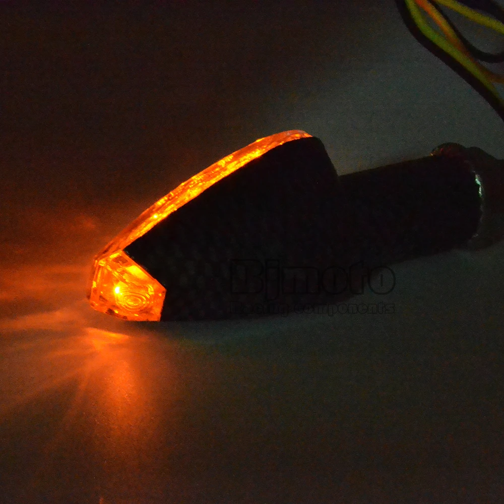 

2x Universal Motorcycle Carbon LED Turn Signal Light Indicators Blinker Flashers for Yamaha Honda Dirt Bike