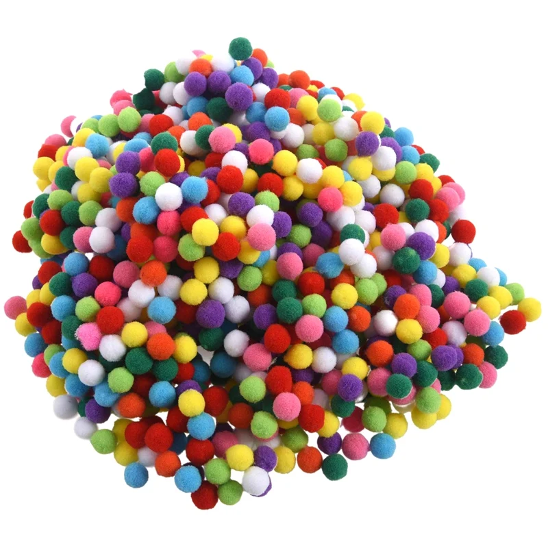 1500 шт. 10 мм Разноцветные мягкие пушистые Помпоны для детских поделок | Дом и сад