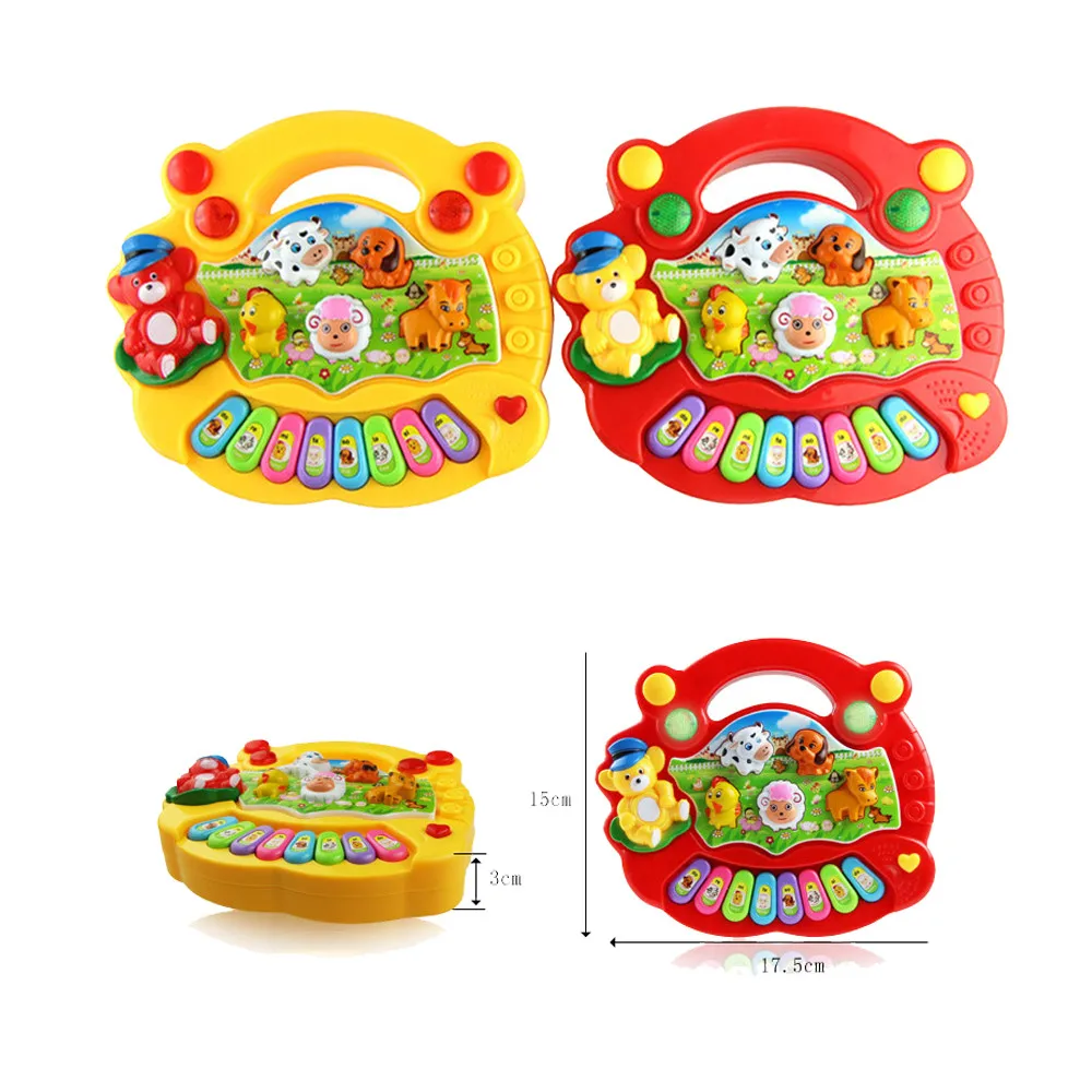 

Farm Animal Piano Children's Electronic Piano Toys Red/Yellow Educational Musical Instruments Toys Baby Kids Animal Farm F4*