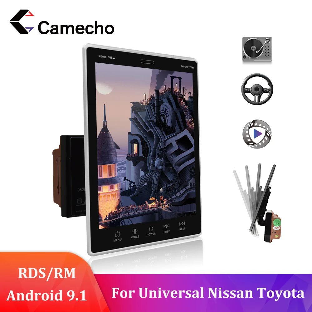

Camecho 2Din Android 9,1 автомобильное стерео радио RDS 9,5 ''Автомобильный мультимедийный плеер Bluetooth для универсального Nissan Toyota Hyundai Kia