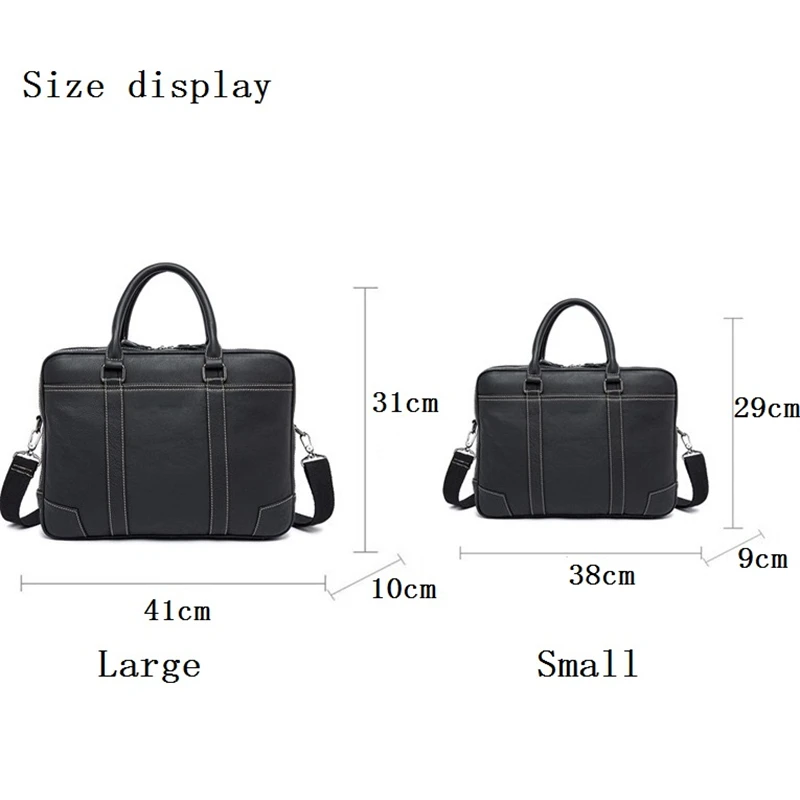 Men's Genuine Leather Briefcase Fashion Male Shoulder Bag Luxury Designer Business Handbag Cow Leather Men Women's Laptop Bag