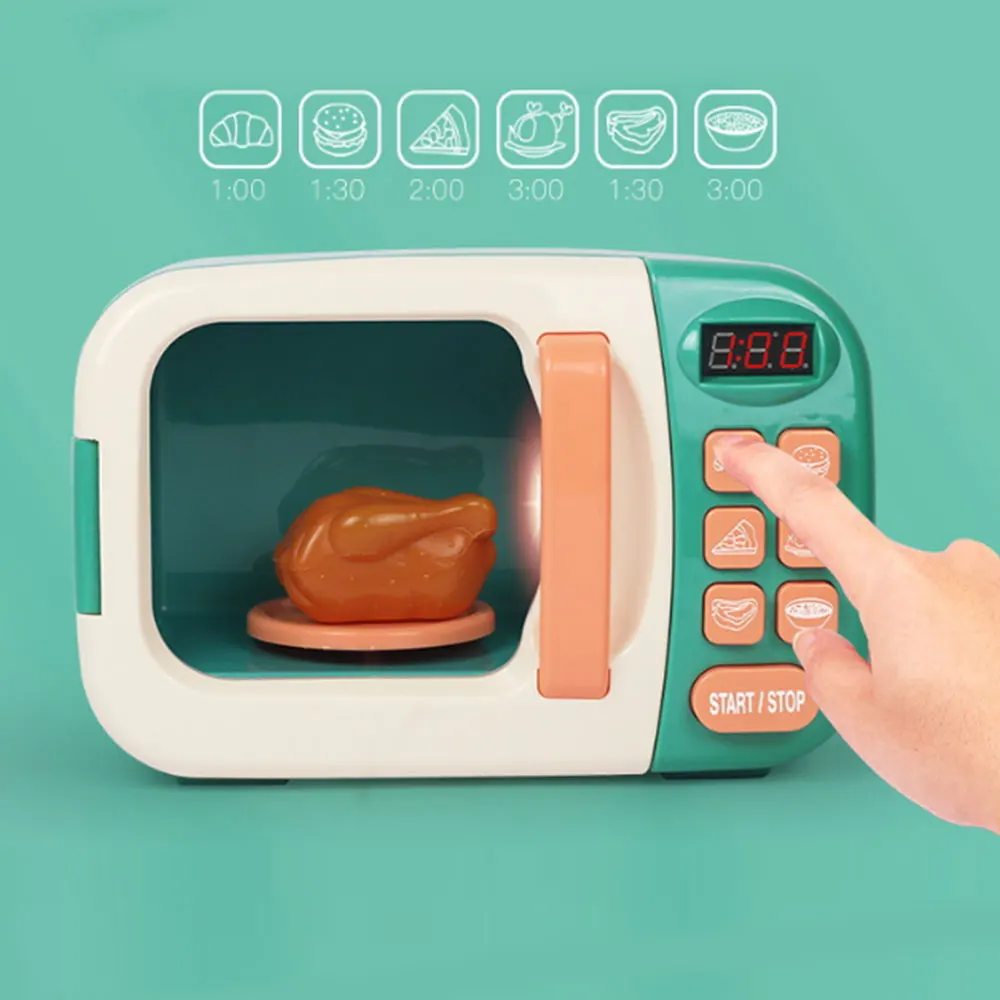 Детские кухонные игрушки имитация микроволновой печи развивающие мини кухня еда