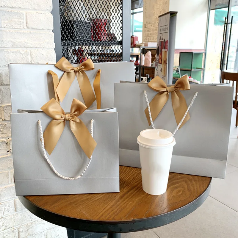 10 шт. Подарочный пакет подарочный бумажный с лентой свадебный коробка сувениры