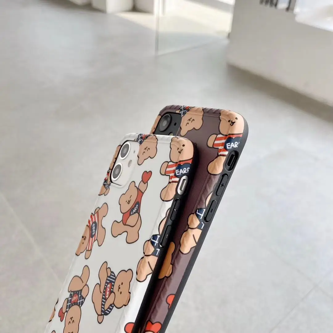 Милый чехол с мультяшным медведем для IPhone 11 Pro Max XR XS мягкий силиконовый матовый SE