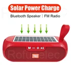 Портативные колонки Солнечная зарядка Беспроводная аудиосистема Bluetooth Стерео Музыкальный Плеер FM-радио с микрофоном Поддержка ПК TF USB AUX Bike