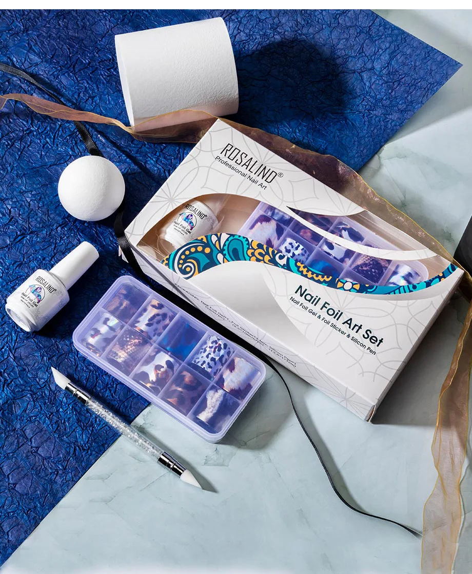 

Nail Foil Sticker Kit Gel Polish Transfer Gel Nail Art Decorations Kit All For Manicure DIY Fingertips Art Varnish