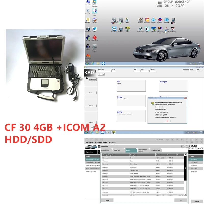 

Диагностическое программное обеспечение ICOM A2 для BWM CF30 ICOM A2 Toughbook CF30, 4 Гб, ноутбук с 500 Гб HDDO SSD, готовый к работе