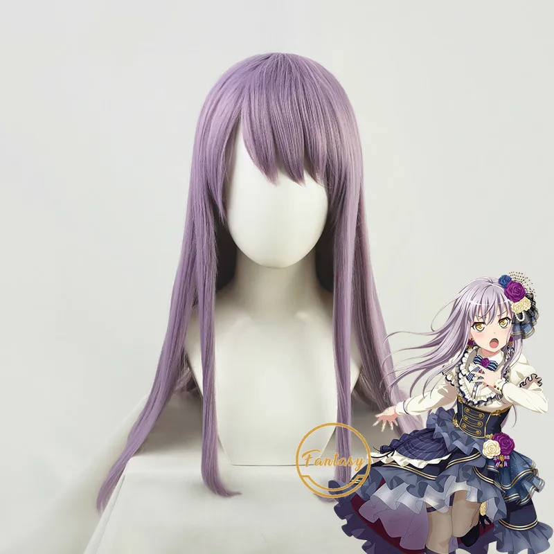 

BanG Dream Roselia Ykn Cosplay Women Heat Resistant Synthetic Long Purple Hair + Free Wig Cap