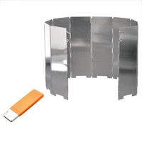 10pcs outdoor stove windshield ultra light aluminum alloy foldable stove windshield with bolt 10 pieces with storage box