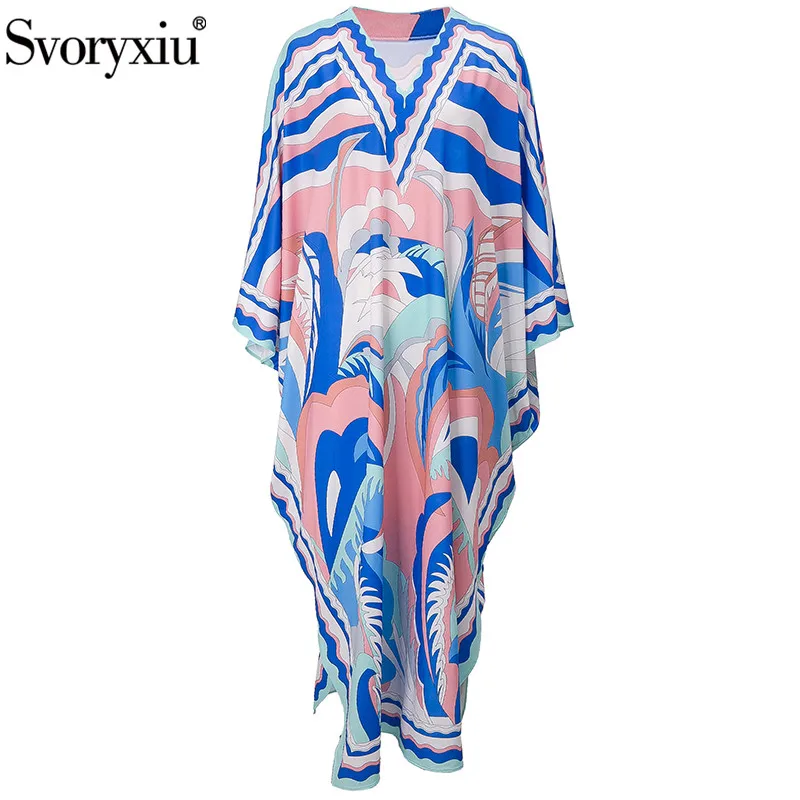 

Женское вечернее платье макси Svoryxiu, разноцветное Длинное свободное платье большого размера с V-образным вырезом и длинными рукавами на осен...