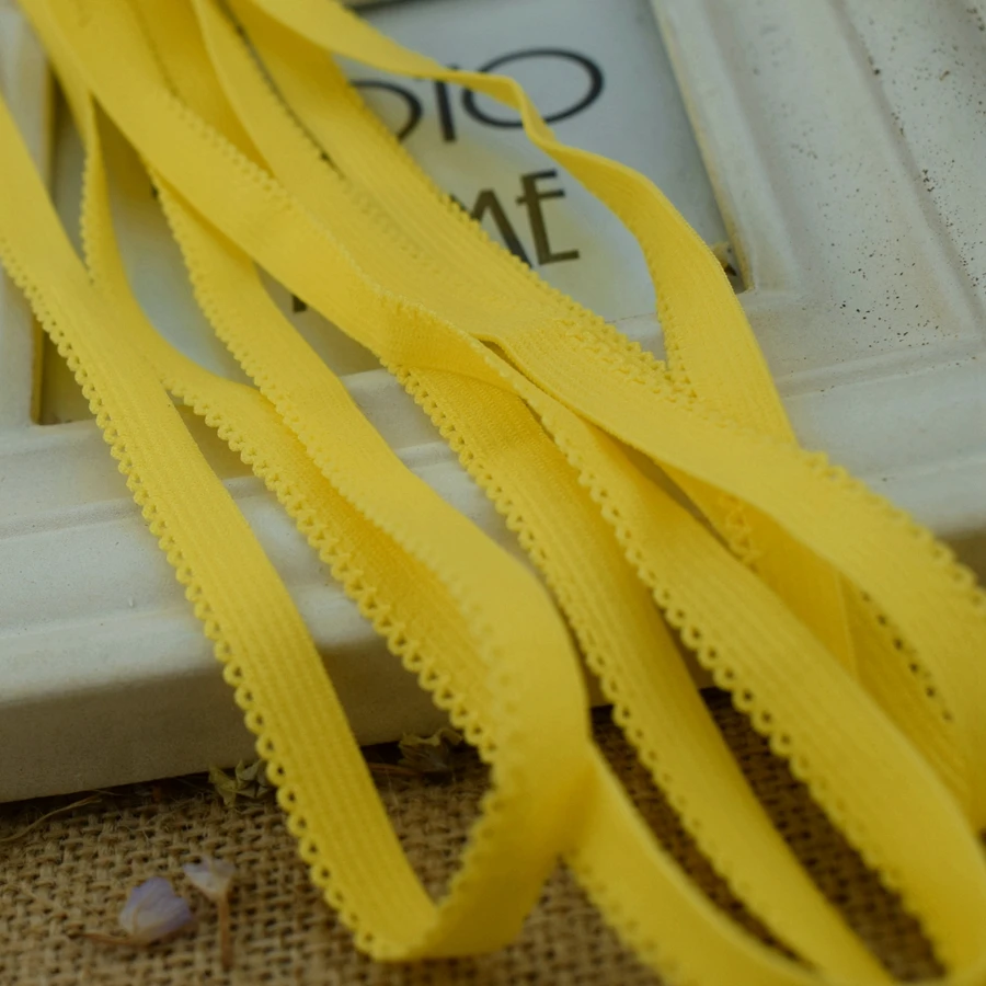 Ярко-желтые кружевные эластичные ленты #1476 8 ярдов/комплект украшают детскую