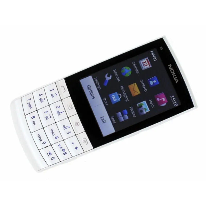 used nokia x3 02 cell phone wifi 3g 5mp camera support russian keyboard unlocked mobile phone free global shipping