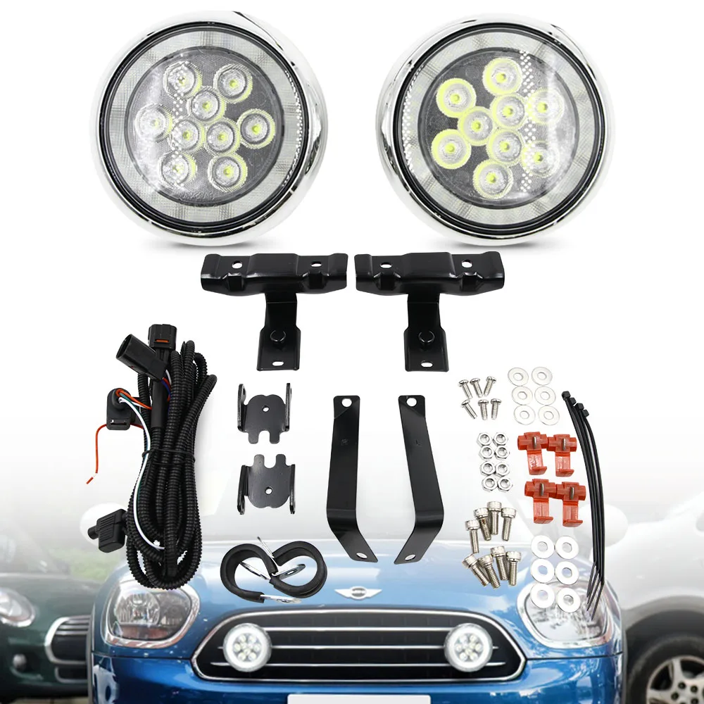 2 шт. хром/черный для Mini Cooper F55 F56 F57 2014 2015 2016 Led ралли светильник дневного света Runnning