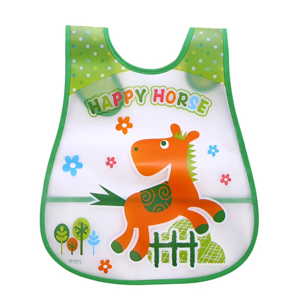TELOTUNY Baby Animal Bib Cartoon Waterproof Sleeveless Vest Anti Dress Velcro Lunch Feeding Bibs | Детская одежда и обувь