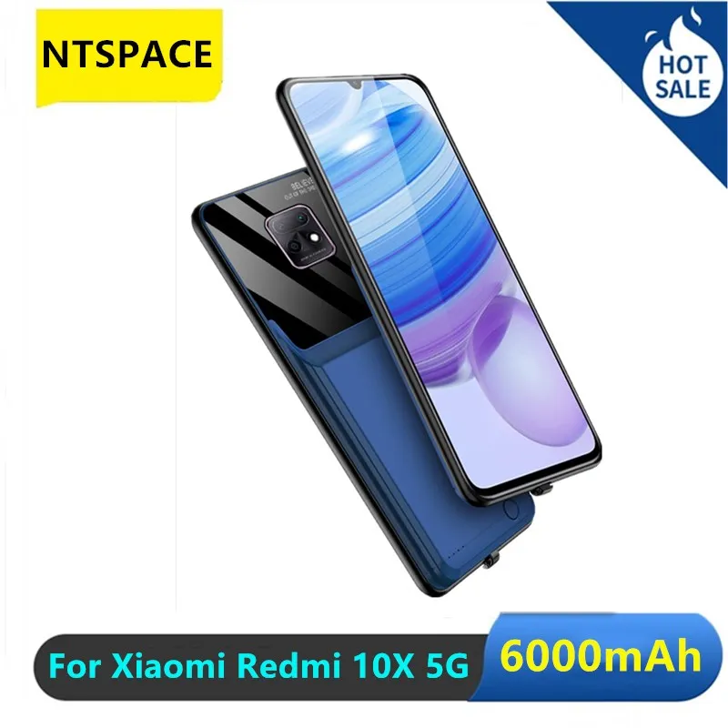 

6000 мАч аккумулятор для телефона чехол для Xiaomi Redmi 10X 5G батарея резервного копирования зарядное устройство крышка для Xiaomi Redmi 10X 5G Портативный ...