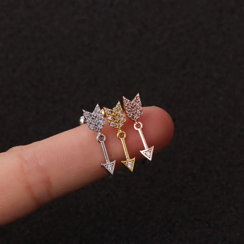 1 предмет Новинка Cz изогнутые цветок серьги Надеваемые На ушной хрящ Спираль