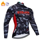 Зимняя велосипедная Джерси 2020 STRAVA с длинным рукавом велосипедная одежда термальная флисовая одежда для велоспорта зимняя мужская одежда для горного велосипеда