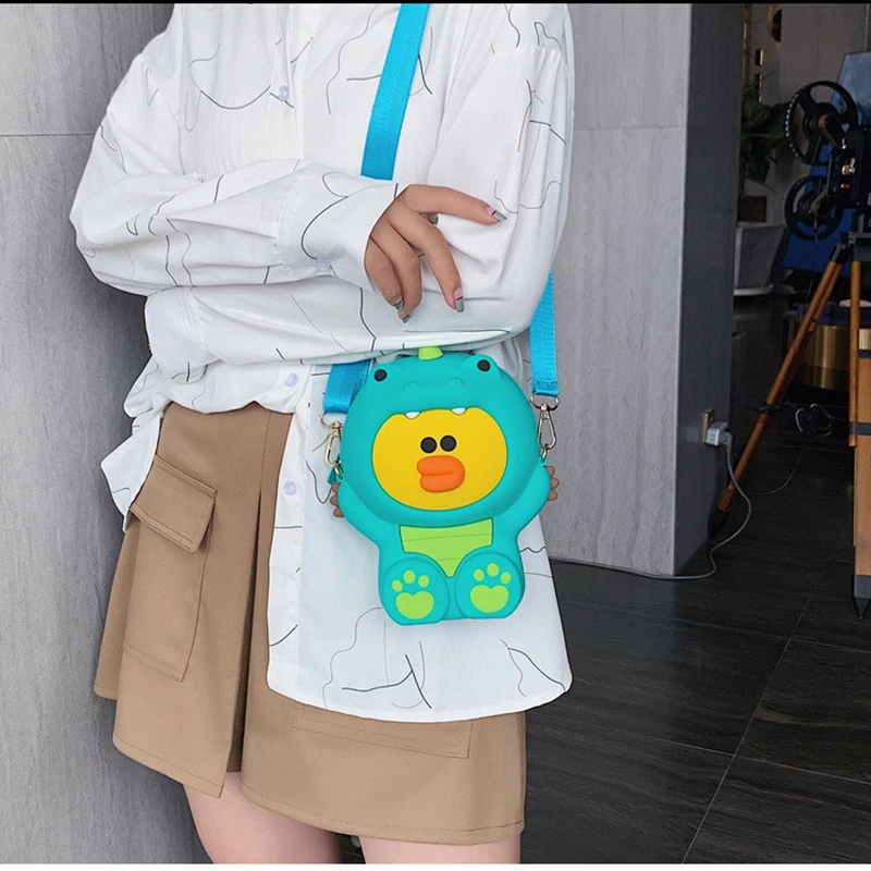 Модная женская мягкая силиконовая сумка милая мультяшная мессенджер