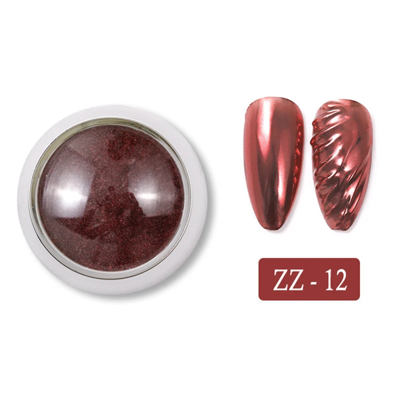 Блестящий зеркальный блестящий порошок для ногтей пигмент с металлическим