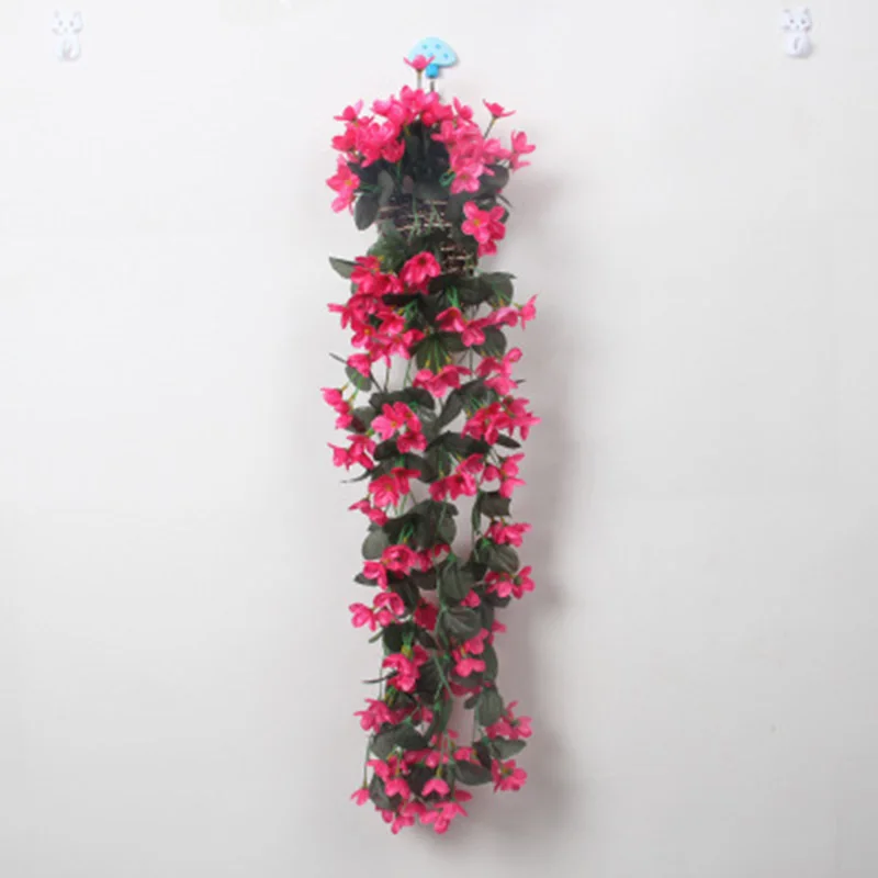 Four-petal bouquet Новое Фиолетовое искусственное цветочное украшение имитация настенная корзинка Цветок Орхидея, цветы из шелка длинная лоза - Цвет: Four-petal bouquet