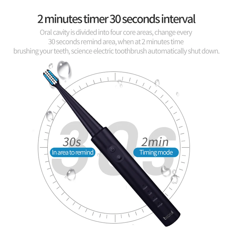 Owerful Ультразвуковая электрическая зубная щетка USB перезаряжаемая для взрослых электронная моющаяся
