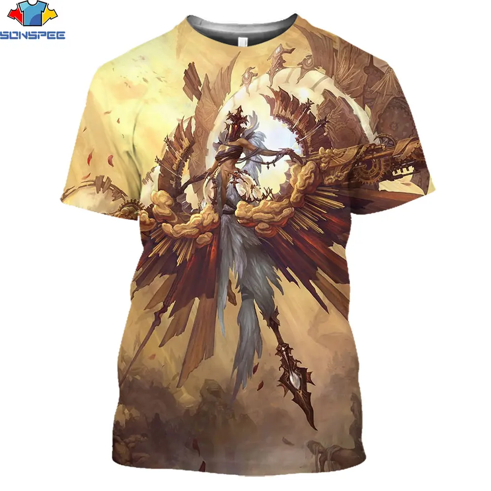 

SONSPEE 3D Print Myth Tenjin T-Shirt Streetwear Hip Hop Harajuku Fantasy Men Short Sleeve Tee Top Summer Homme Pullover Shirts