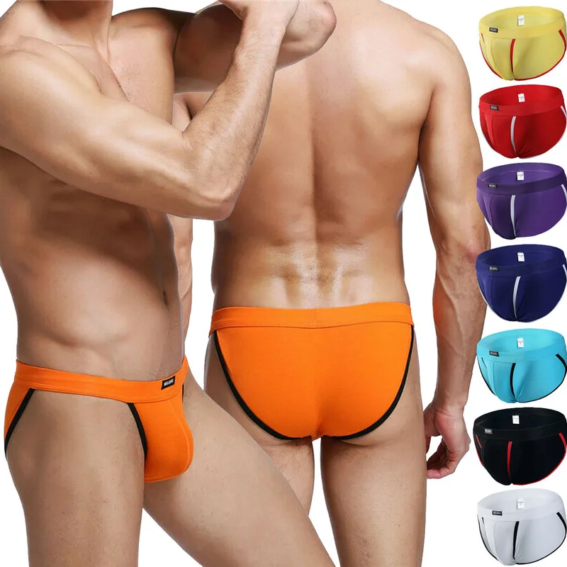 Трусы брифы мужские из дышащего хлопка пикантные трусы с Т образной задней
