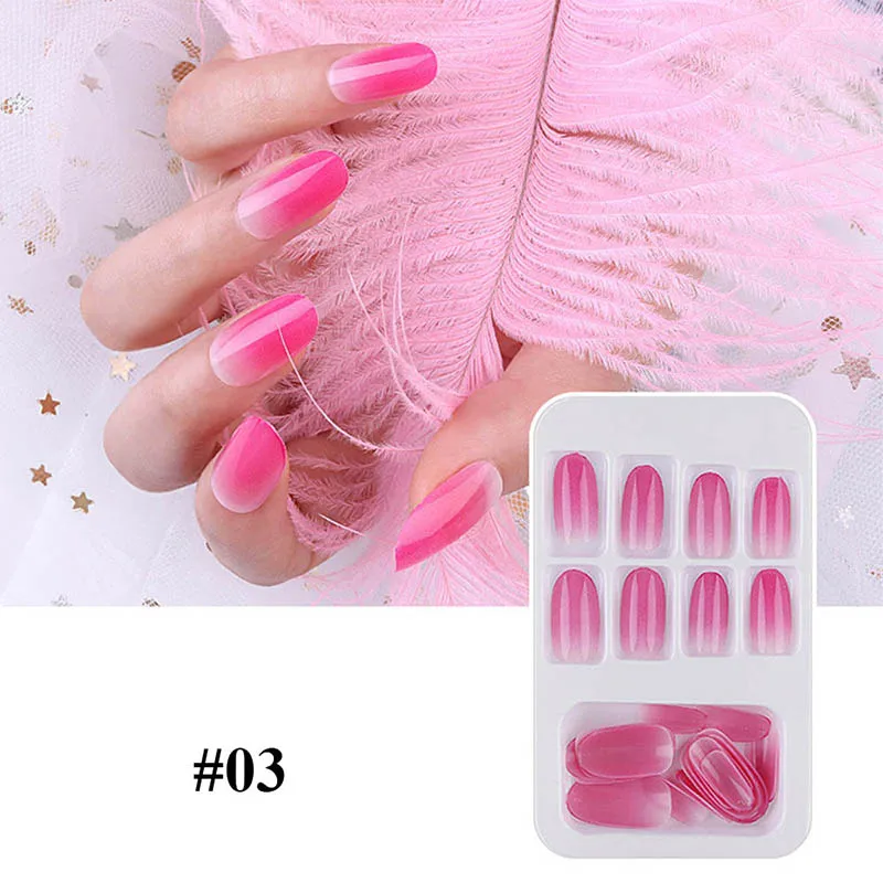 Накладные ногти естественного цвета 24 шт. накладные квадратные из АБС пластика