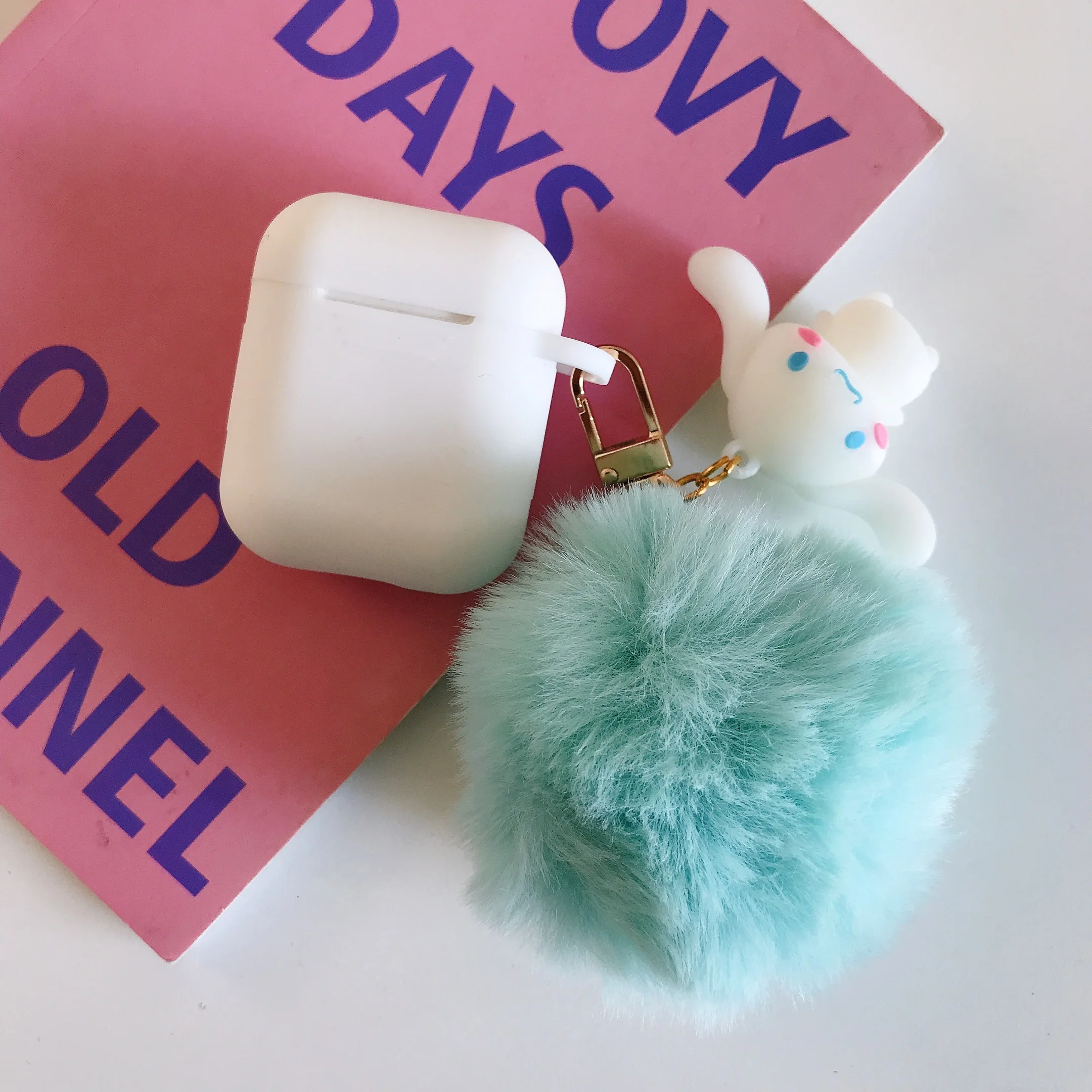 Мультфильм моя мелодия cinnamoroll Charlie коричневая собака плюшевый шар брелок силиконовый чехол для AirPods 1 2 Bluetooth наушники чехол coque