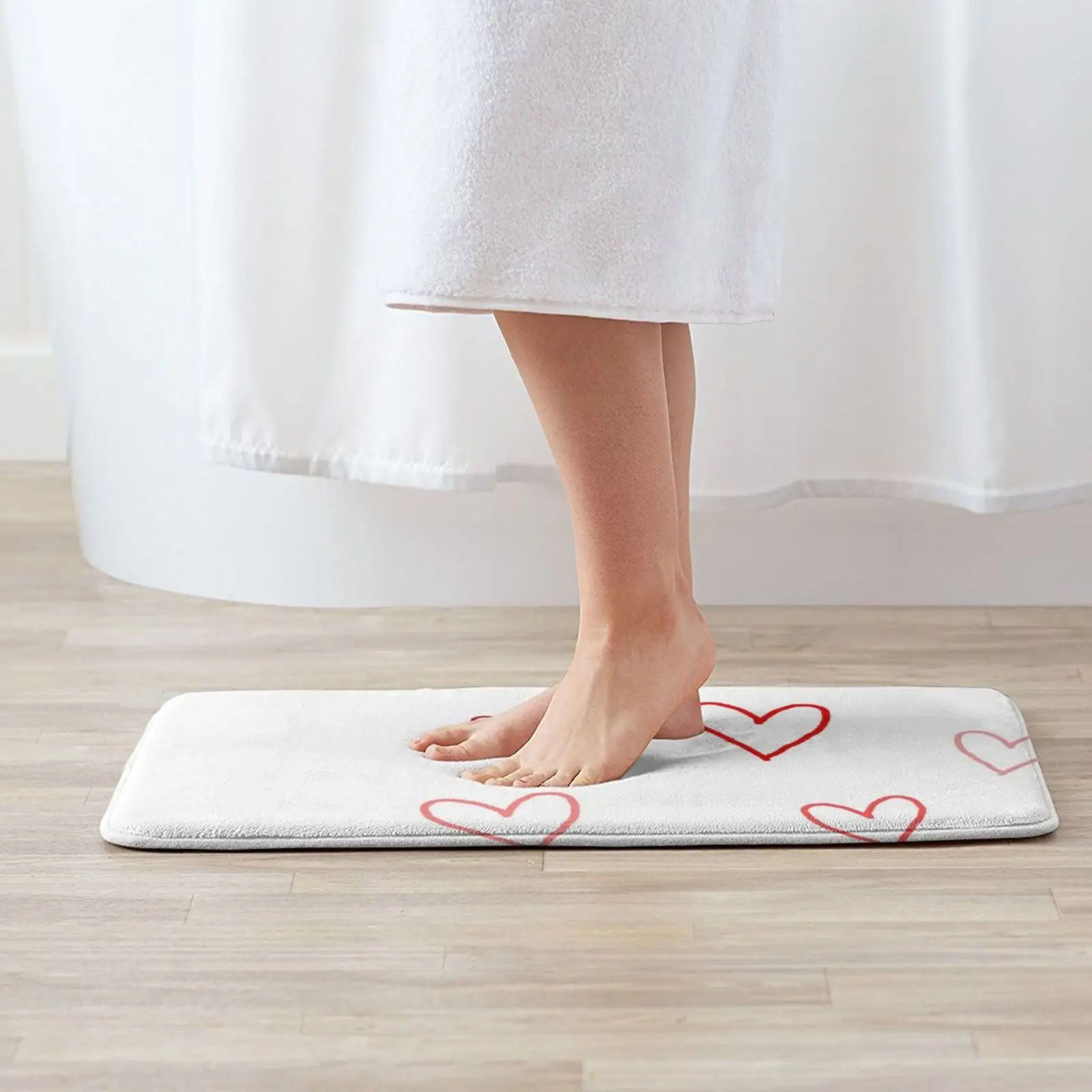 Коврик-коврик в форме сердца с рисунком каракули Мягкий Нескользящий Коврик для