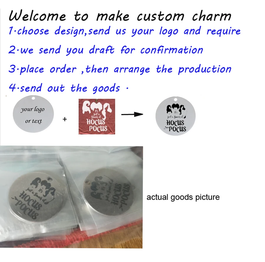 20pcs Custom Order Laser Engraved Stainless Steel Charms Personalized Round Logo Disc Jewelry Tags Many Size |