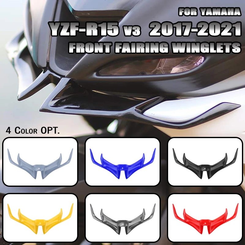 

MKLIGHTECH For YAMAHA YZF R15 V3.0 2017-2021 Front Fairing Winglets Aerodynamic Wing Shell Cover Protection Guards YZF-R15 V3