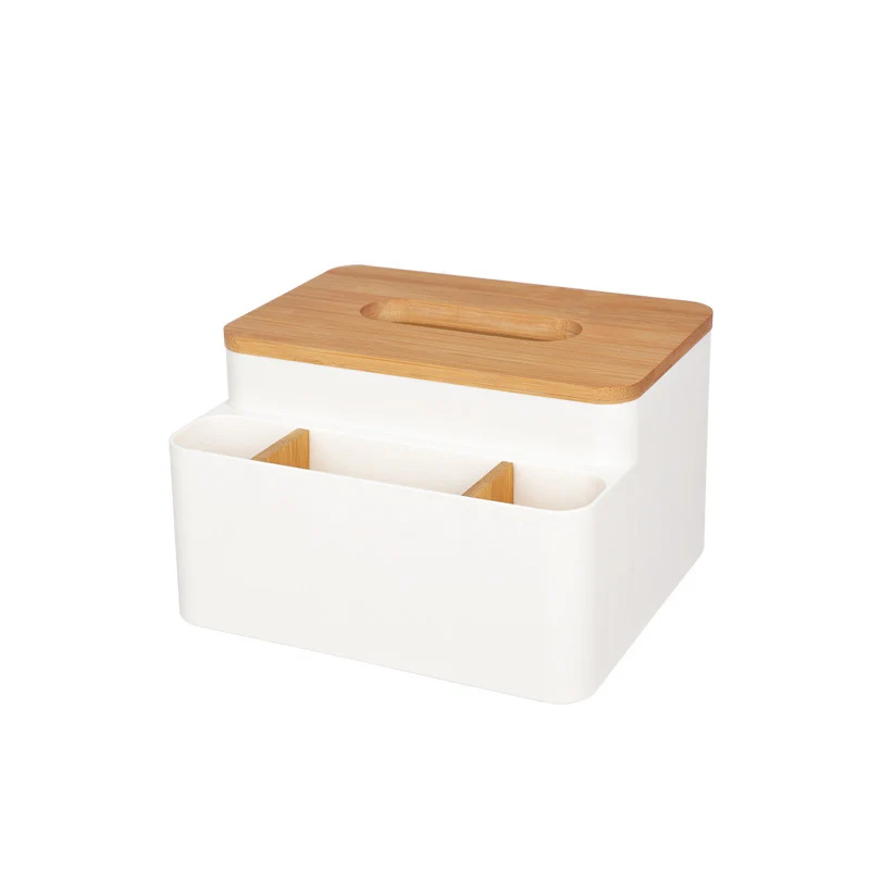 

Tissue Box Nordic Simple Storage Box Home Multi-function Storage Living Room Coffee Table Bamboo Wood Napkin Plastic Desktop