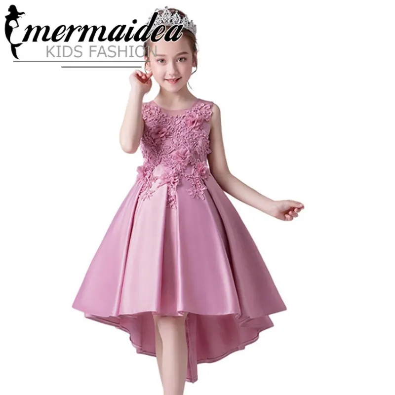 Платье со шлейфом и цветочным рисунком детское платье принцессы для девочек