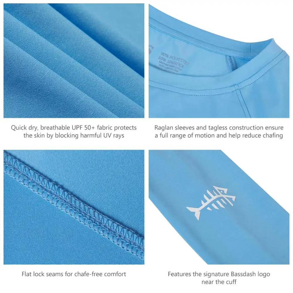 Женская Солнцезащитная футболка Bassdash UPF 50 + с длинным рукавом для рыбалки походов