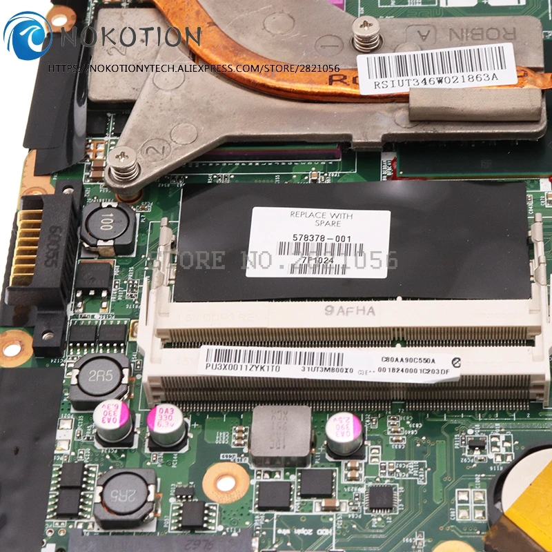 NOKOTION для HP DV6 DV6-1000 Материнская плата ноутбука 578378-001 DAUT3MB28C0 DAUT3MB28C1 HD4500 GPU PM45 DDR3