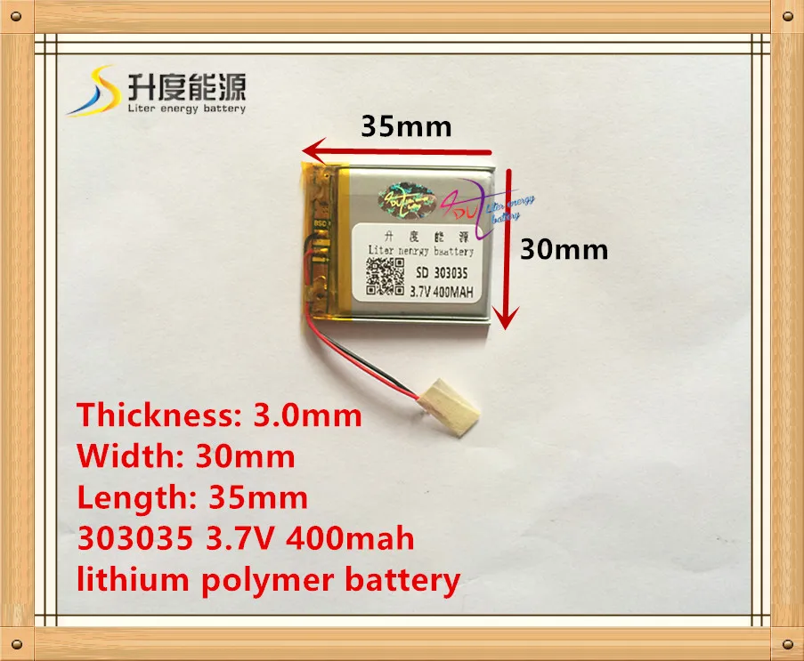 3 7 В литий полимерный аккумулятор 303035 033035 MP3 MP4 400 мАч рекордер|polymer battery|polymer battery