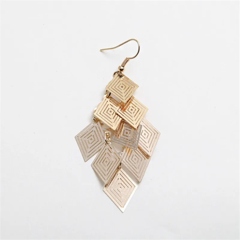 Филигранные геометрические Висячие серьги для женщин зеленые свежие цвета