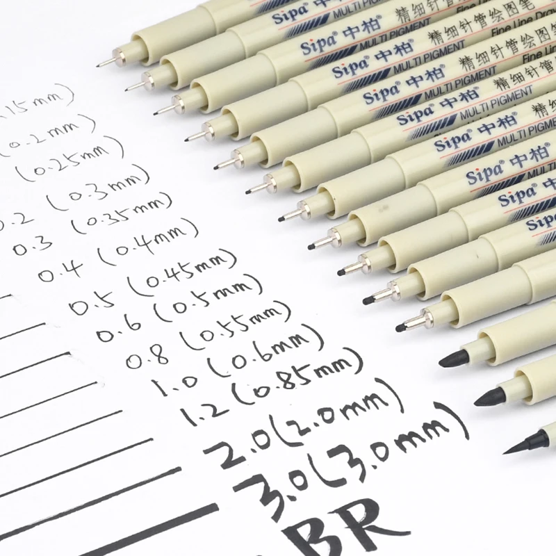 Игольчатые ручки Sipa Ultra с тонким черным вкладышем для иллюстрации манго, для рисования, работы и анимации ручной работы