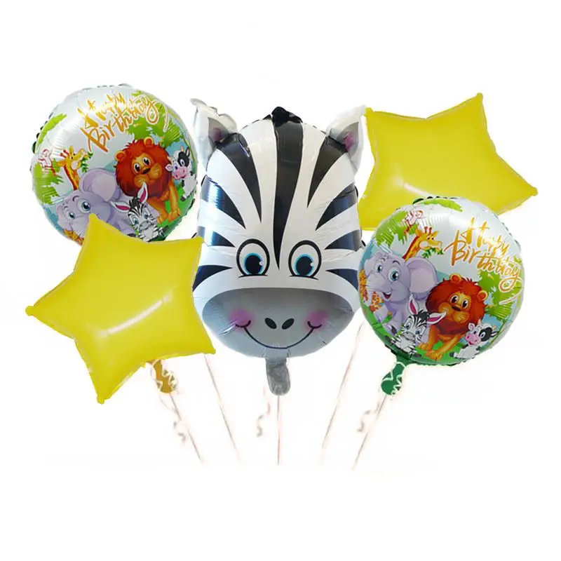 Джунгли воздушные шары в форме животных Тигр Лев корова Ослик гелиевый воздушный