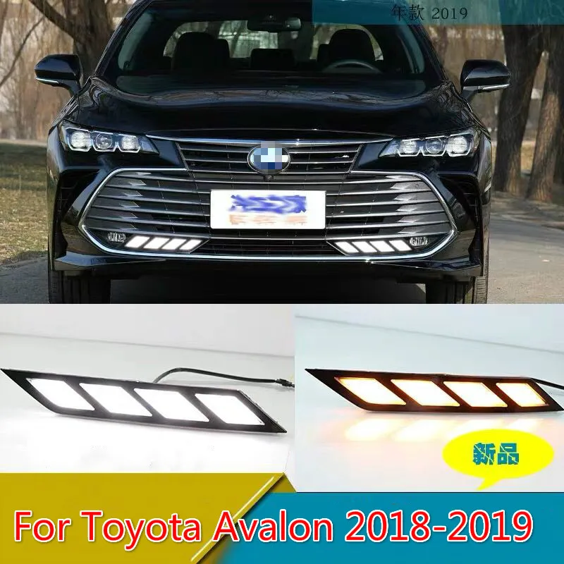 Car  1Pair DRL For Toyota Avalon 2018 2019 Dynamic Yellow Turn Signal Relay Car Driving Lamp LED Daytime Running Light