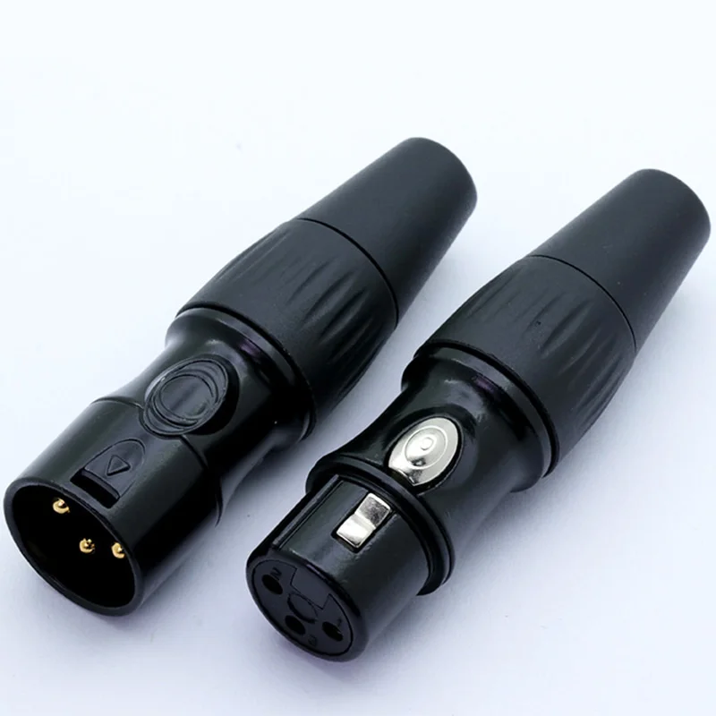 25 комплектов 3 контакта разъем XLR, черный цвет, микрофон Микрофон штепсельная вилка XLR и гнездо адаптер