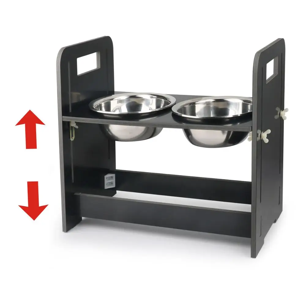 Регулируемая повышенная кормушка для домашних животных миски из нержавеющей