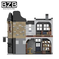 bzb moc compatible with the classic 55035 street view building leaky cauldron bar and magic equip block model kids toy gift
